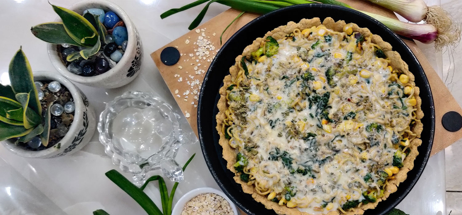 Oats Quiche with Veg Thai Noodles Recipe